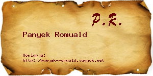 Panyek Romuald névjegykártya